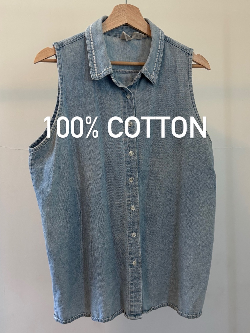 Clifford & Wills Vintage 90’s denim sleeveless top | 100% cotton